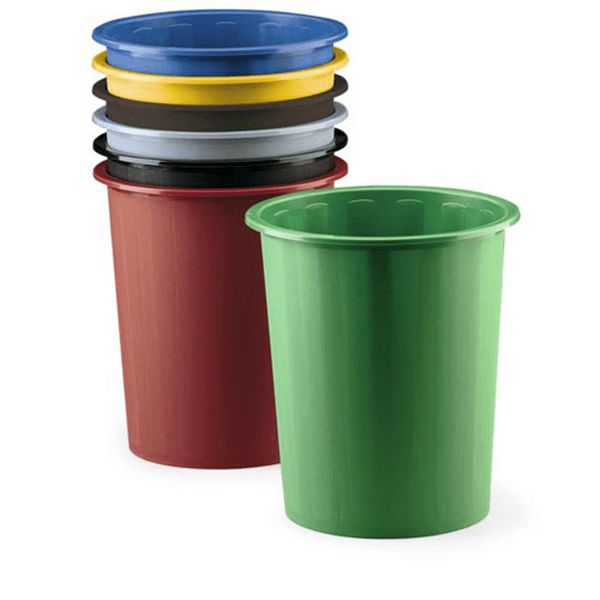 PAPELERA CERRADA DE PLASTICO 14 L. COLOR VERDE FAIBO 305-04