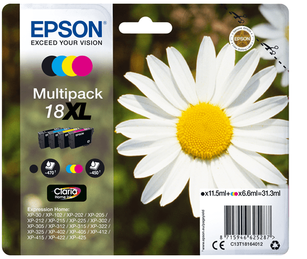 CARTUCHO EPSON MULTIPACK 4 COLORES 18XL C13T18164022
