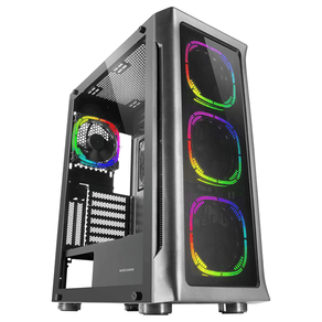 CAJA TORRE E-ATX MARS GAMING MC-NEO BLACK PREMIUM 4 VENTILADORES ARGB FRONTAL Y LATERAL DE CRISTAL TEMPLADO SIN FUENTE DE ALIMENTACION