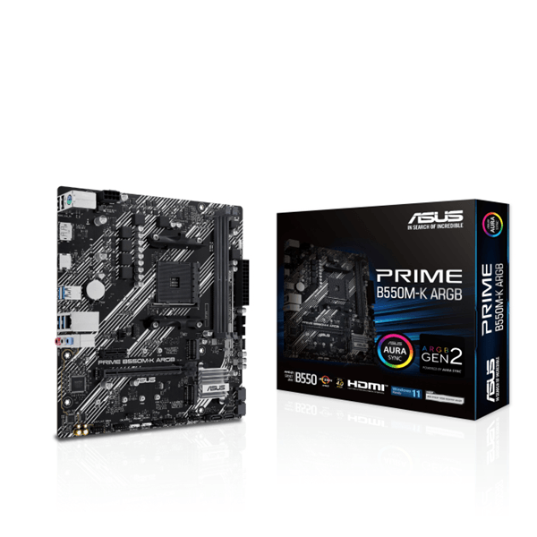placa asus prime b550m-k argb,amd,am4,b550,2ddr4,64gb,dp+hdmi,gblan,4sata3+2xm.2,6usb3.2,matx