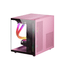 CAJA MICROATX MASR GAMING MC-VIEW BLACK/PINK FRONTAL Y LATERAL DE CRISTAL TEMPLADO CONTINUO DOBLE CAMARA SIN FUENTE NI VENTILADORES