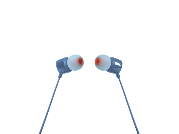 Auriculares de botón – JBL T110, De botón, Con cable, Pure Bass, Jack 3.5 mm, Azul