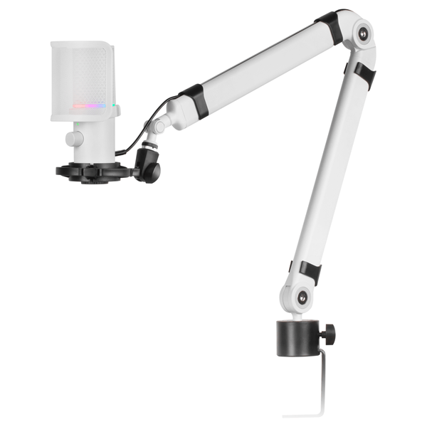 MICROFONO PROFESIONAL MARS GAMING MMICXT WHITE MICROFONO DE ESTUDIO DE ALTA DEFINICION ADC 192kHz DYNAMIC ARGB RING