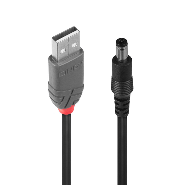 adptor cable usb a male - dc 5.5 2.1 mm male
