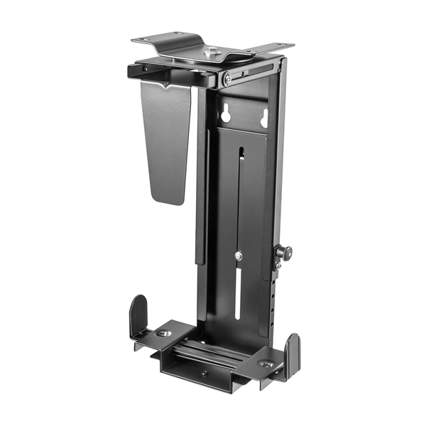 AISENS Soporte Giratorio Antirrobo y Altura Personalizable para CPU para Montaje por Debajo de Escritorio o a La Pared Negro