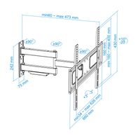 Miniatura 10 de SOPORTE TV PARED 37"-70" TOOQ LP6070TN-B ARTICULADO