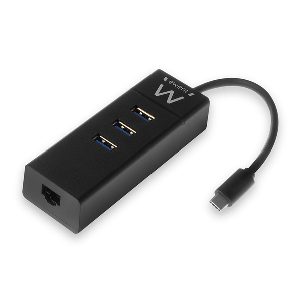hub 4 puertos usb 3.1 ewent ew1141 usb-c (3 usb 3.1   1 rj45)