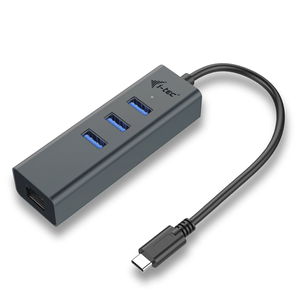 HUB-USB-C-METAL-3-PORT---GIGABIT-ETHERNET-ADAPTOR
