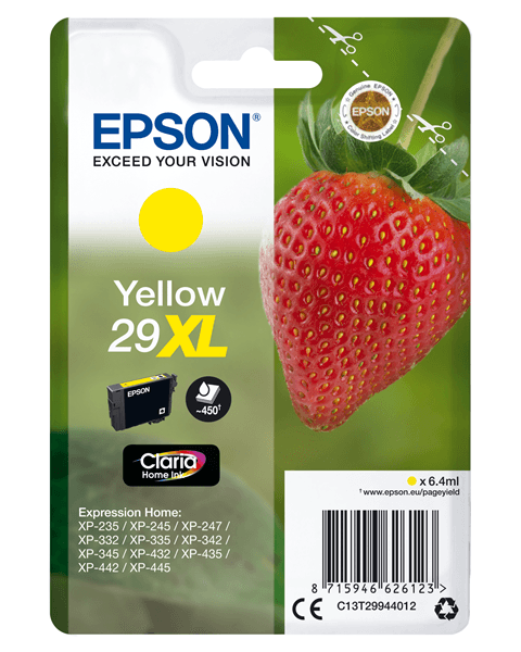 cartucho epson amarillo xp-235 xp-332 xp-335 xp-432 xp-435 nº29xl c13t29944012