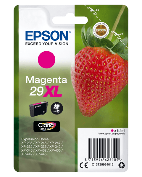 cartucho epson magenta xp-235 xp-332 xp-335 xp-432 xp-435 nº29xl c13t29934012