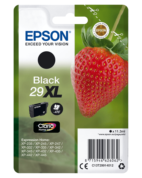cartucho epson black xp-235 xp-332 xp-335 xp-432 xp-435 nº29xl c13t29914012