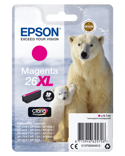 CARTUCHO EPSON MAGENTA ALTA CAPACIDAD XP-605 C13T26334012