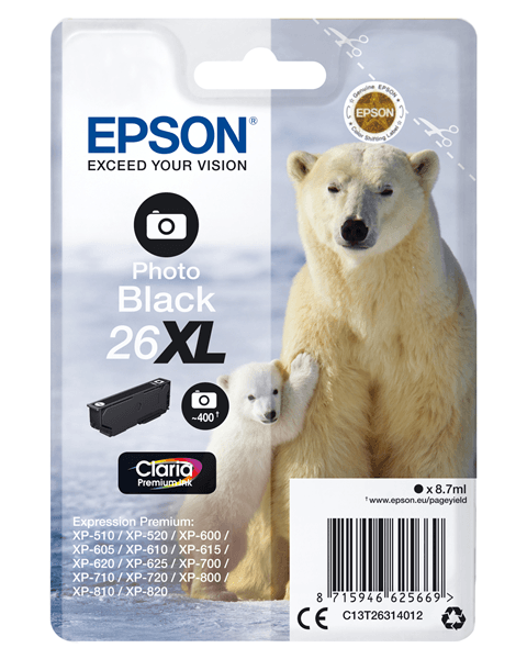 cartucho epson fotografico negro alta capacidad xp-605 c13t26314012