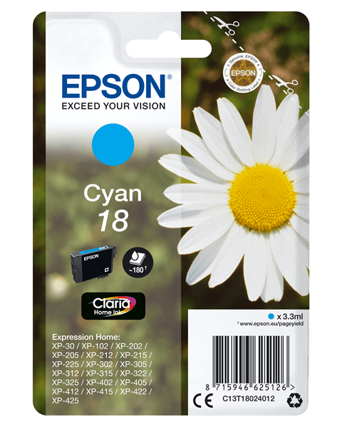 cartucho epson cyan xp-102 205 305 405 c13t18024012