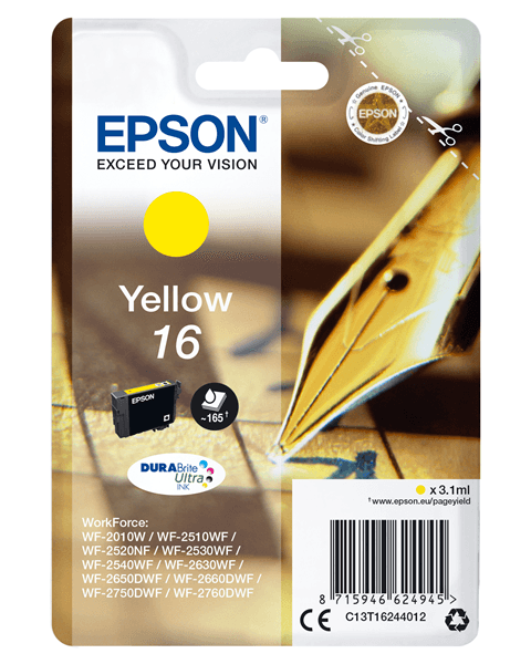 cartucho epson amarillo 16 t1624 c13t16244012