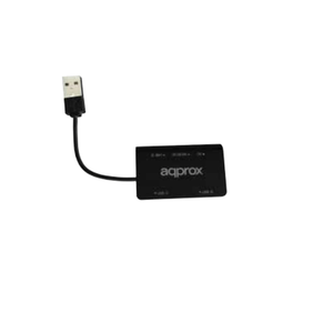 HUB-3-PUERTOS-USB-2.0---LECTOR-MULTITARJETA-APPROX-APPHT8-NEGRO