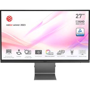 MONITOR MSI MODERN MD271UL  27" IPS /2K/ 3840 x 2160/ 60HZ/ 4MS/ 2 X HDMI/ DP