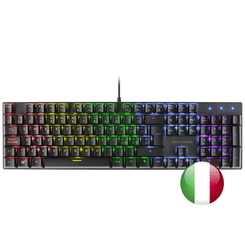 TECLADO MECANICO MARS GAMING MK422 EN ITALIANO BLACK SWITCH ROJO PR DE 100Hz ANTI-GHOSTING AVANZADO ILUMINACION RGB