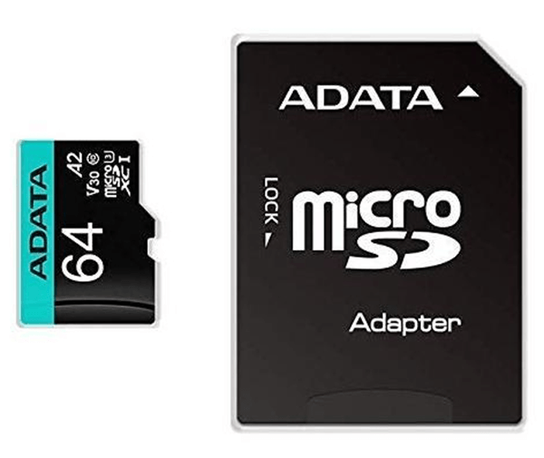 adata microsdxc sdhc uhs-i u3 64gb c adapt