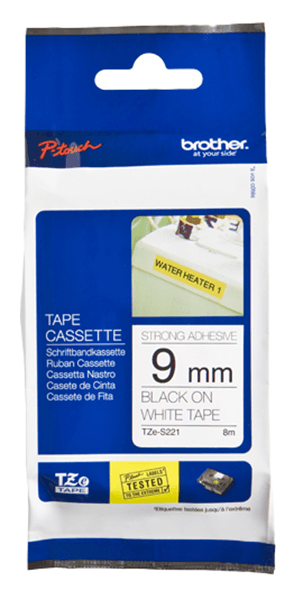 Tape/9mm black on white f P-Touch TZE