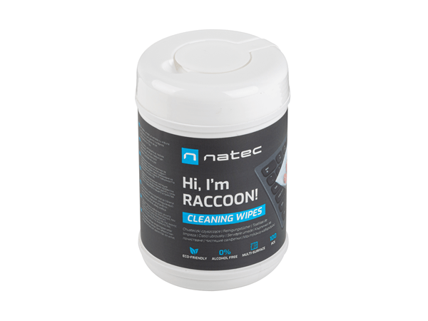 toallitas limpiadoras natec racoon 10x10 cm pack 100 uds