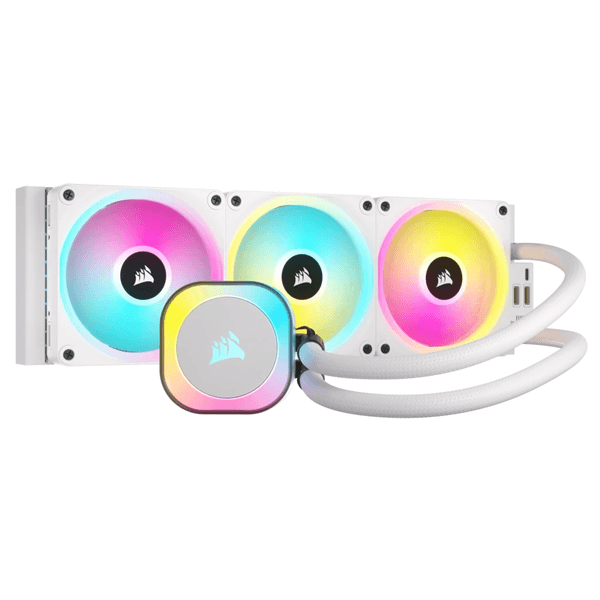 venti. cpu corsair icue link h150i rgb aio 360mm blanco cw-9061006-ww