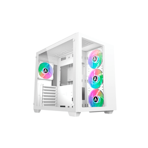 Caja ABYSM  Caja ATX DANUBE SAVA 285 BX203 White RGB Transparente, Blanco