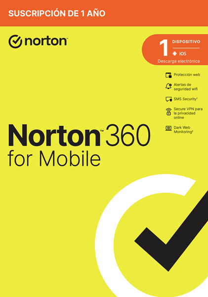 ANTIVIRUS NORTON 360 MOBILE ES 1 USER 1 DEVICE 12MO BOX