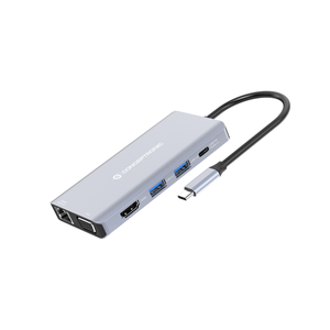 ADAPTADOR USB-C 10IN1 CONCEPTRONIC HDMI VGA USB 3.0 USB-A AUDIO LAN GIGABIT LECTOR DE TARJETAS USB-C PD 100W