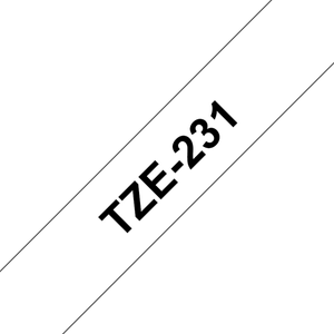 CINTA LAMINADA BROTHER TEXTO NEGRO FONDO BLANCO 12mmx8m TZe231