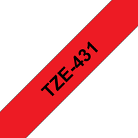 Tape/12mm black on red f P-Touch TZE