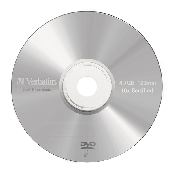 pack 5 dvd-r 4,7 gb verbatim 16x