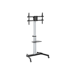 SOPORTE PANTALLA DE SUELO CON RUEDAS EQUIP CON ESTANTE COLOR PLATA PARA PANTALLAS DE 37-86" Max. VESA 600x400 Max. 50Kg