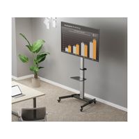 Miniatura 8 de SOPORTE PANTALLA DE SUELO CON RUEDAS EQUIP CON ESTANTE COLOR PLATA PARA PANTALLAS DE 37-86" Max. VESA 600x400 Max. 50Kg