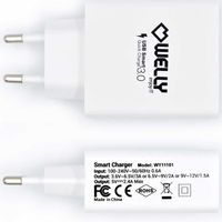 Miniatura 3 de Cargador de pared welly enjoy de dos puertos con carga rapida 3.0 30w blanco WY11101