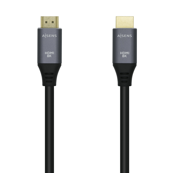 aisens cable hdmi v2.1 ultra alta velocidad   hec 8k@60hz 48gbps, a m-a m, 0,5 m gris negro