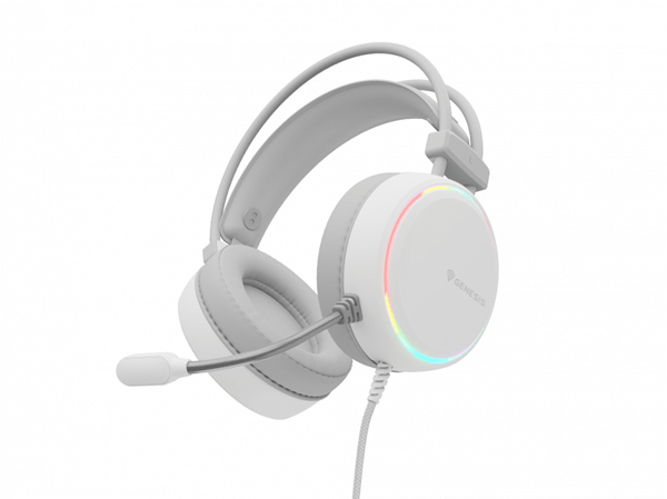 auriculares gaming genesis neon 613 2.0 rgb blancos