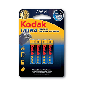 PILA KODAK ULTRA PREMIUM ALCALINA LR3 AAA BLISTER 4 UNIDADES 1200 mAh  1.5V (ecotasas incluidas)