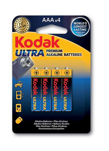 PILA KODAK ULTRA PREMIUM ALCALINA LR3 AAA BLISTER 4 UNIDADES 1200 mAh 1.5V (ecotasas incluidas)