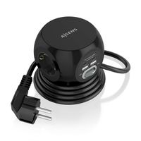 Miniatura 2 de AISENS Regleta de Enchufes Sobremesa Multifuncion con 3 Tomas + 2xUSB-C, 2xUSB-A, 1.4M, Negro