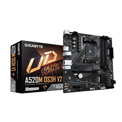 GIGABYTE AMD  Placa base A520M DS3H V2 - Soporta CPUs AMD Ryzen serie 5000 AM4, hasta 4733 MHz DDR4 (OC), PCIe 3.0 x16, LAN GbE, USB 3.2 Gen 1 Socket