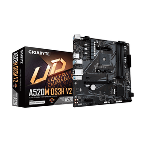 Placa-AMD--GIGABYTE-Placa-base-A520M-DS3H-V2---Soporta-CPUs-AMD-Ryzen-serie-5000-AM4-hasta-4733-MHz-DDR4--OC--PCIe-3.0-x16-LAN-GbE-USB-3.2-Gen-1-Socket-AM4