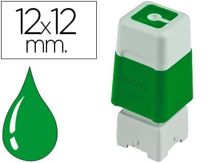 sello tinta stamp green 12 x 12 mm unitario pr1212g