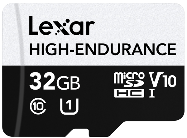 lexar 32gb high-endurance microsdhc microsdhc uhs-i cards,up to 100mb s read, 30mb s write,c10 a1 v10 u1