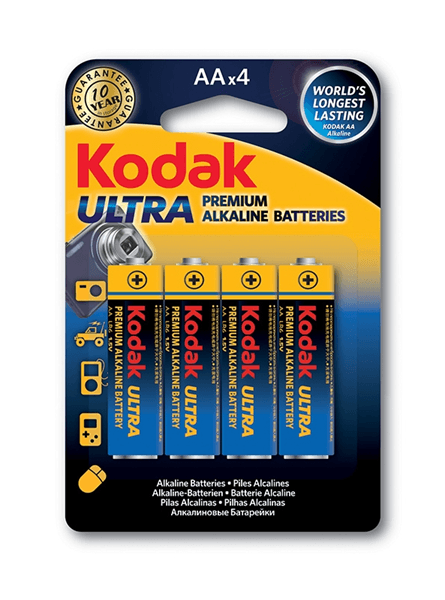 PILA KODAK ULTRA PREMIUM ALCALINA LR6 AA BLISTER 4 UNIDADES 3000 mAh 1.5V (ecotasas incluidas)