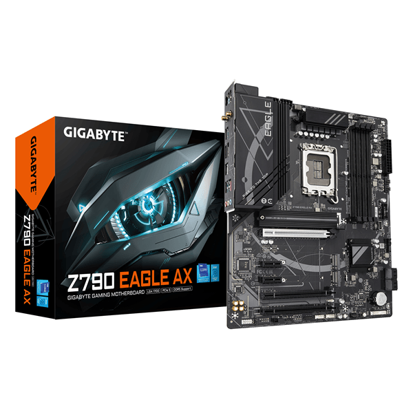 gigabyte intel  z790 eagle ax placa base - soporta cpus intel core de 14ª generación, vrm digital de 12+1+1 fases, hasta 7600mhz ddr5 (oc), 3xpcie 4.0