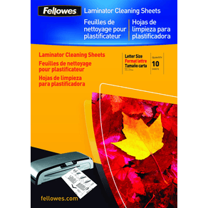 PACK 10 HOJAS DE LIMPIEZA PARA PLASTIFICADORAS FELLOWES 5320604