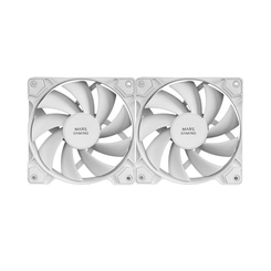 KIT 2xVENTILADOR INTERNO MARS GAMING MF-PWMX2 WHITE RODAMIENTOS DE FLUIDO DINAMICO SISTEMA PWM