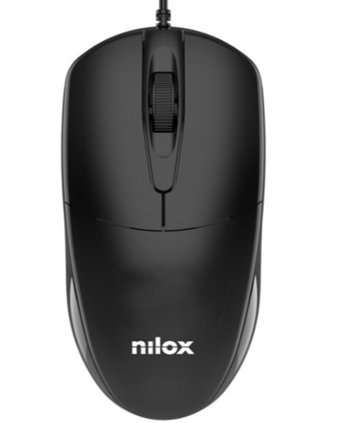 ratón usb con cable, negro - nilox