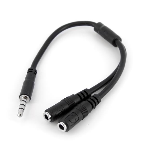 adaptador startech minijack a auricular y microfono
